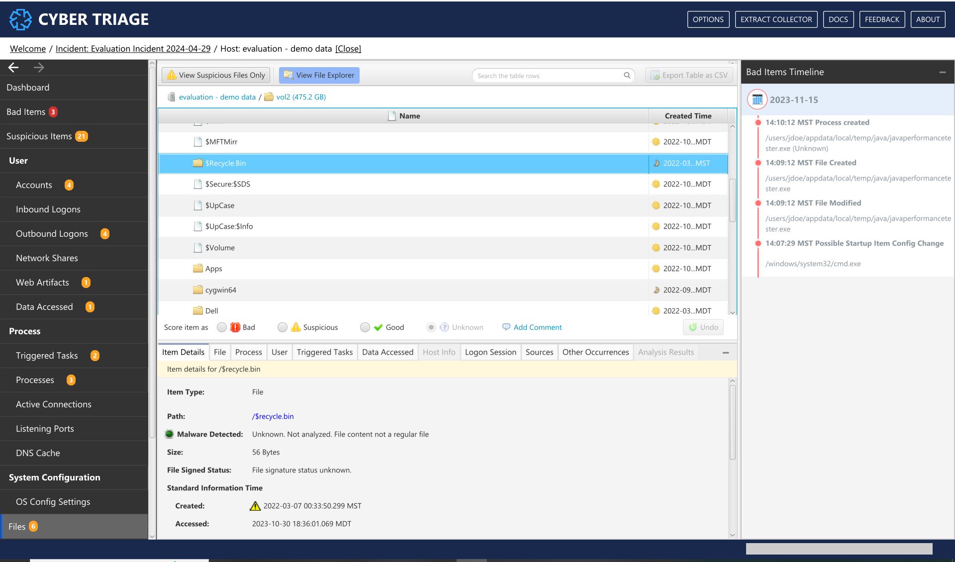 5. Analyzing The Host Data — CYBER TRIAGE